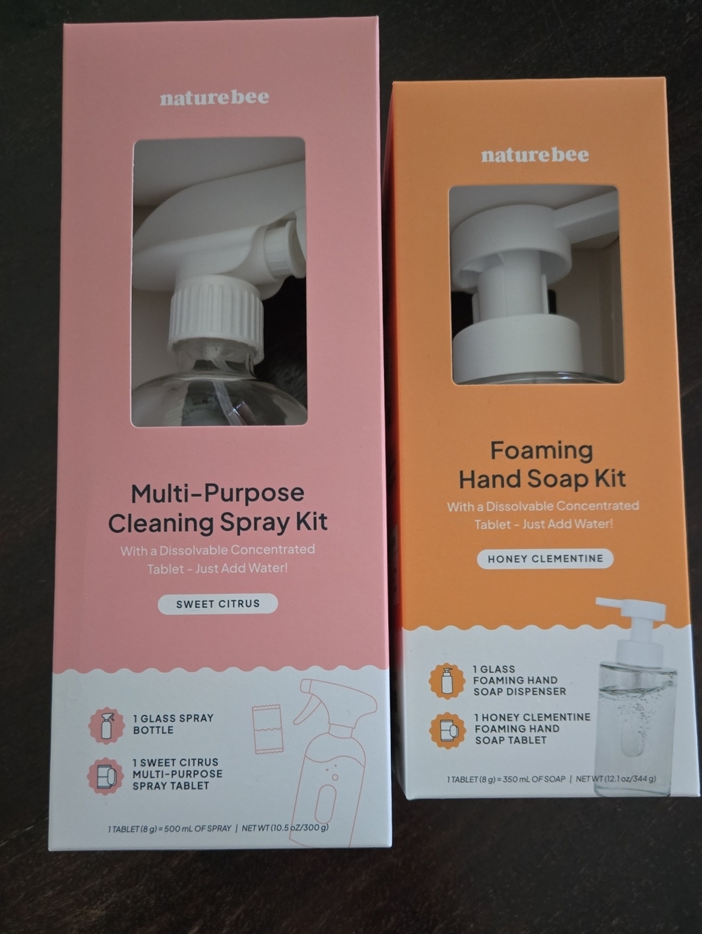 NatureBee Foaming Tablet Cleaner Duo - Pink & Orange Packaging